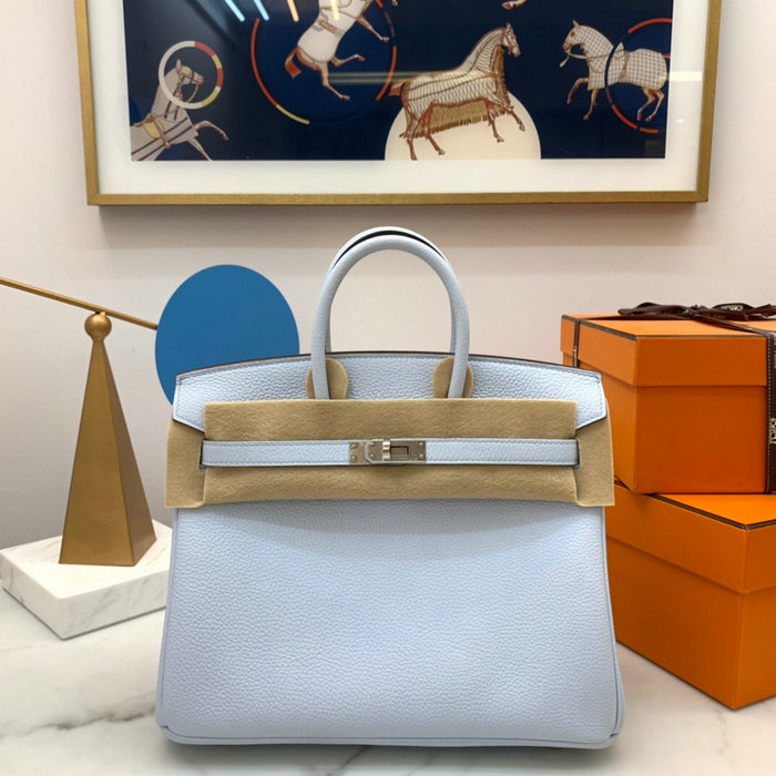 Hermes Togo Leather Birkin Bag Blue Brume HB2530357