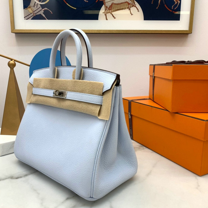 Hermes Togo Leather Birkin Bag Blue Brume HB2530357