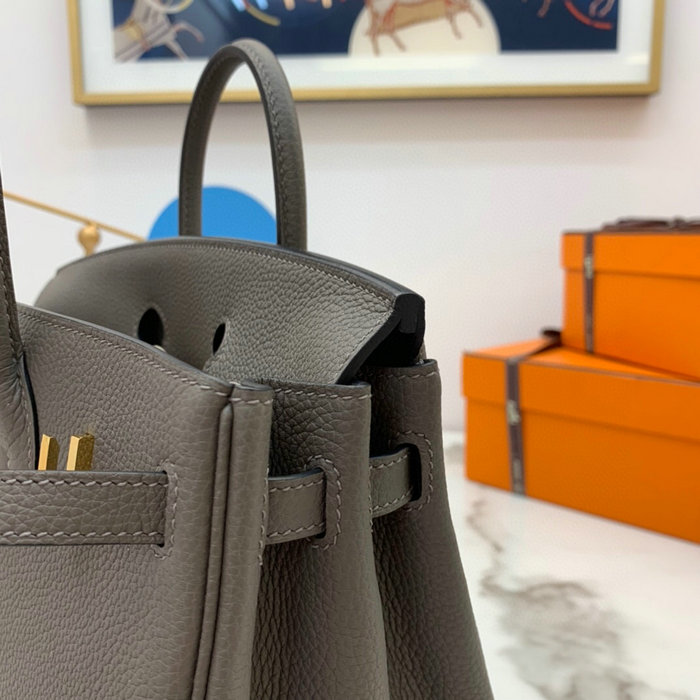 Hermes Togo Leather Birkin Bag Etain HB2530357