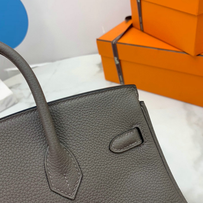 Hermes Togo Leather Birkin Bag Etain HB2530357