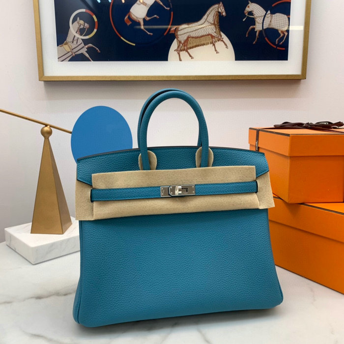 Hermes Togo Leather Birkin Bag Turquoise HB2530357