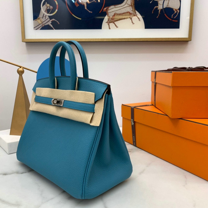 Hermes Togo Leather Birkin Bag Turquoise HB2530357