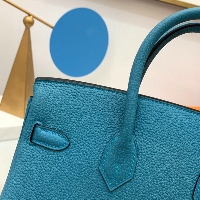 Hermes Togo Leather Birkin Bag Turquoise HB2530357