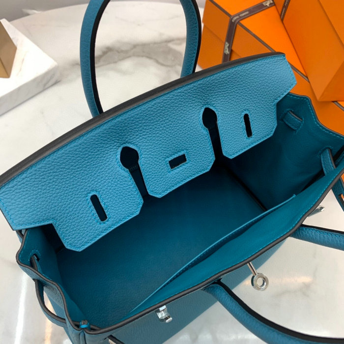 Hermes Togo Leather Birkin Bag Turquoise HB2530357