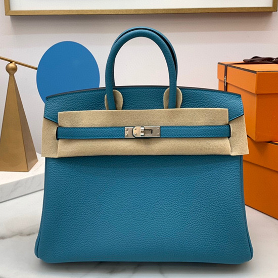 Hermes Togo Leather Birkin Bag Turquoise HB2530357