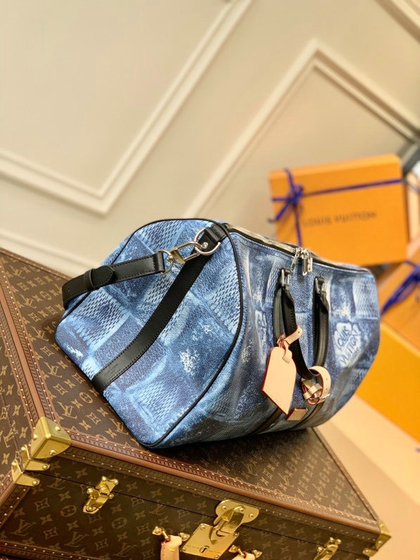 Louis Vuitton Keepall Bandouliere 50 Blue N50059