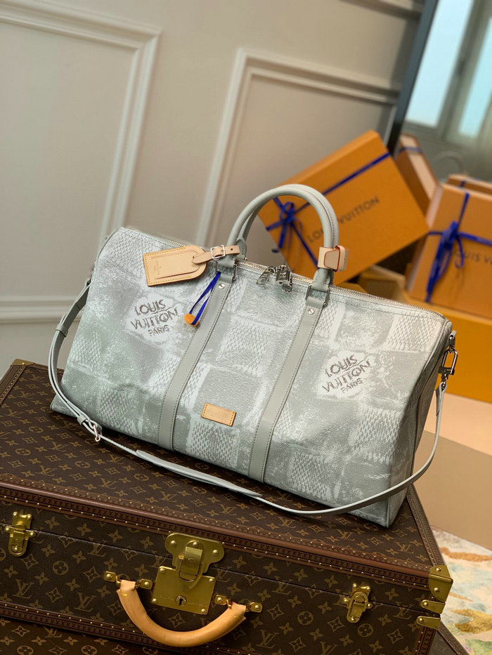 Louis Vuitton Keepall Bandouliere 50 Grey N50059