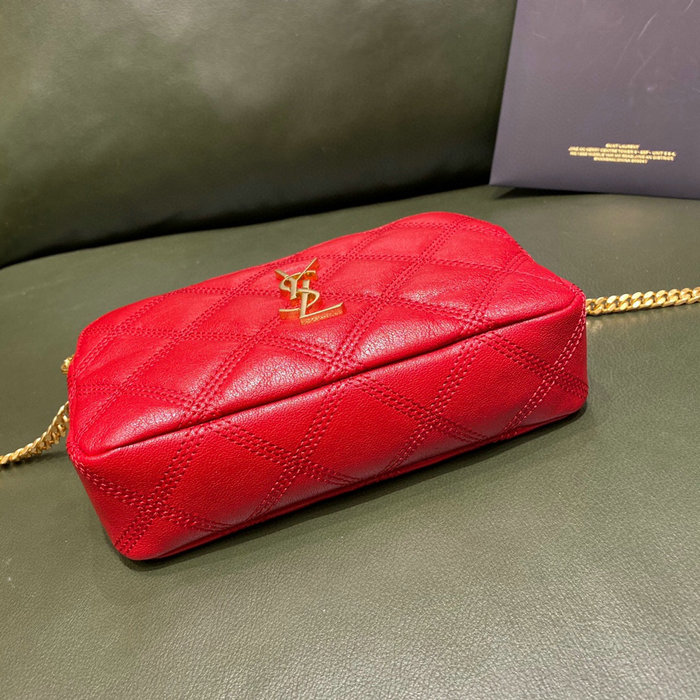 Saint Laurent Becky Double-zip Pouch Red 608941