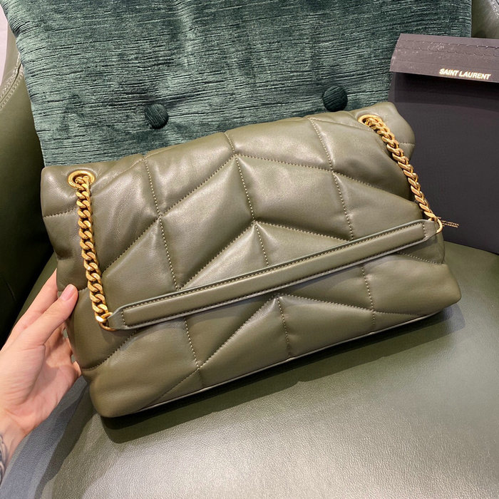 Saint Laurent Loulou Puffer Medium Bag Green 577475