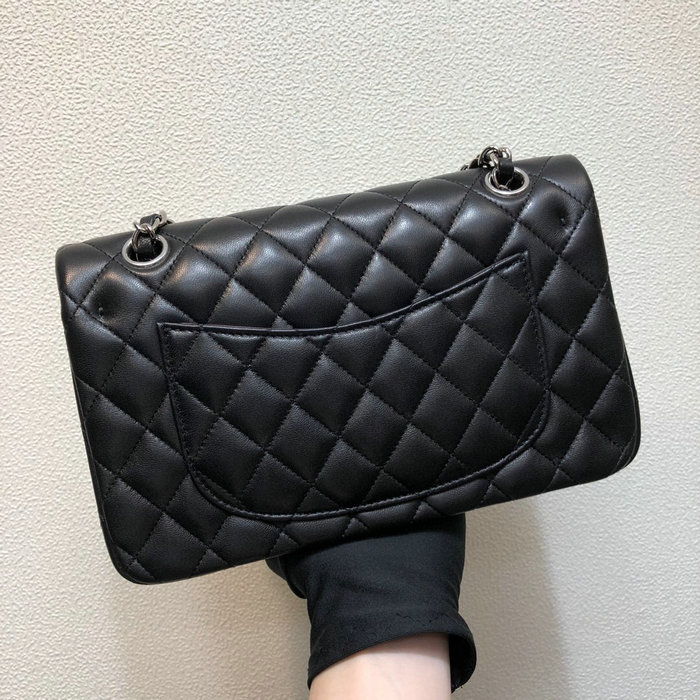 Small Classic Chanel Lambskin Flap Bag Black A01117