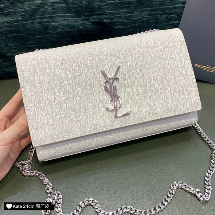 YSL Kate 24 Chain Bag White 354021