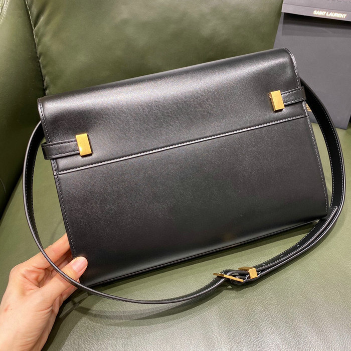 YSL Manhattan Leather Shoulder Bag Black 579271