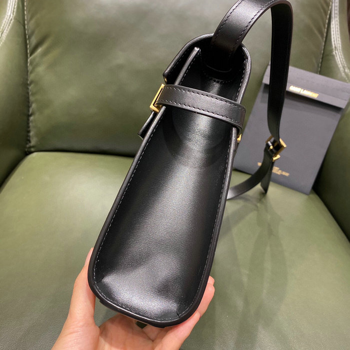 YSL Manhattan Leather Shoulder Bag Black 579271