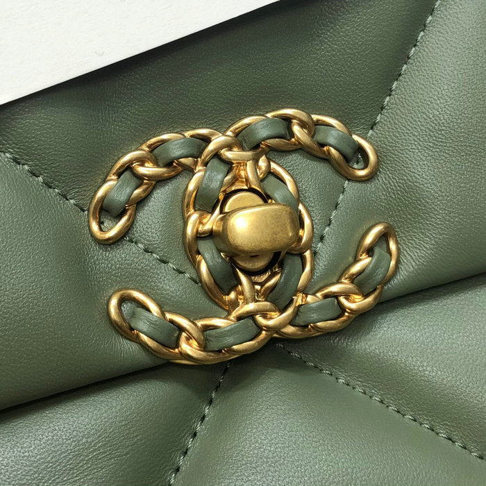 Chanel 19 Lambskin Flap Bag Green AS1160