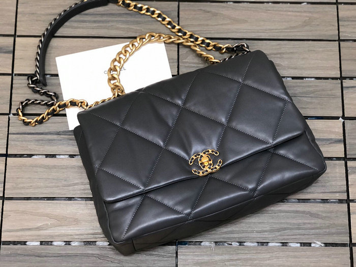 Chanel 19 Lambskin Maxi Flap Bag Grey AS1162