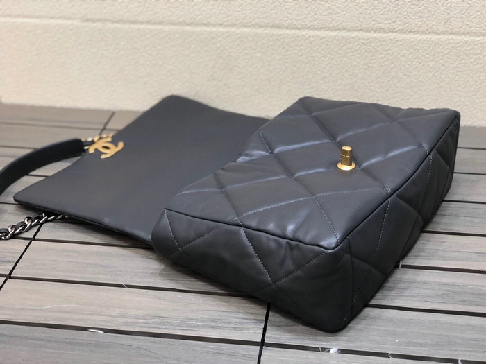 Chanel 19 Lambskin Maxi Flap Bag Grey AS1162