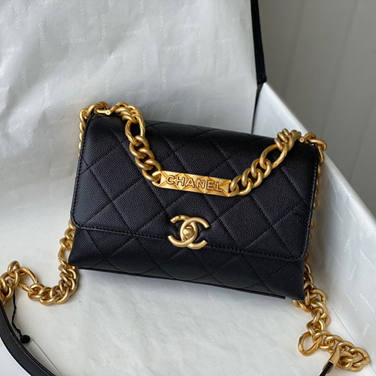 Chanel Grained Calfskin Mini Flap Bag Black AS2711
