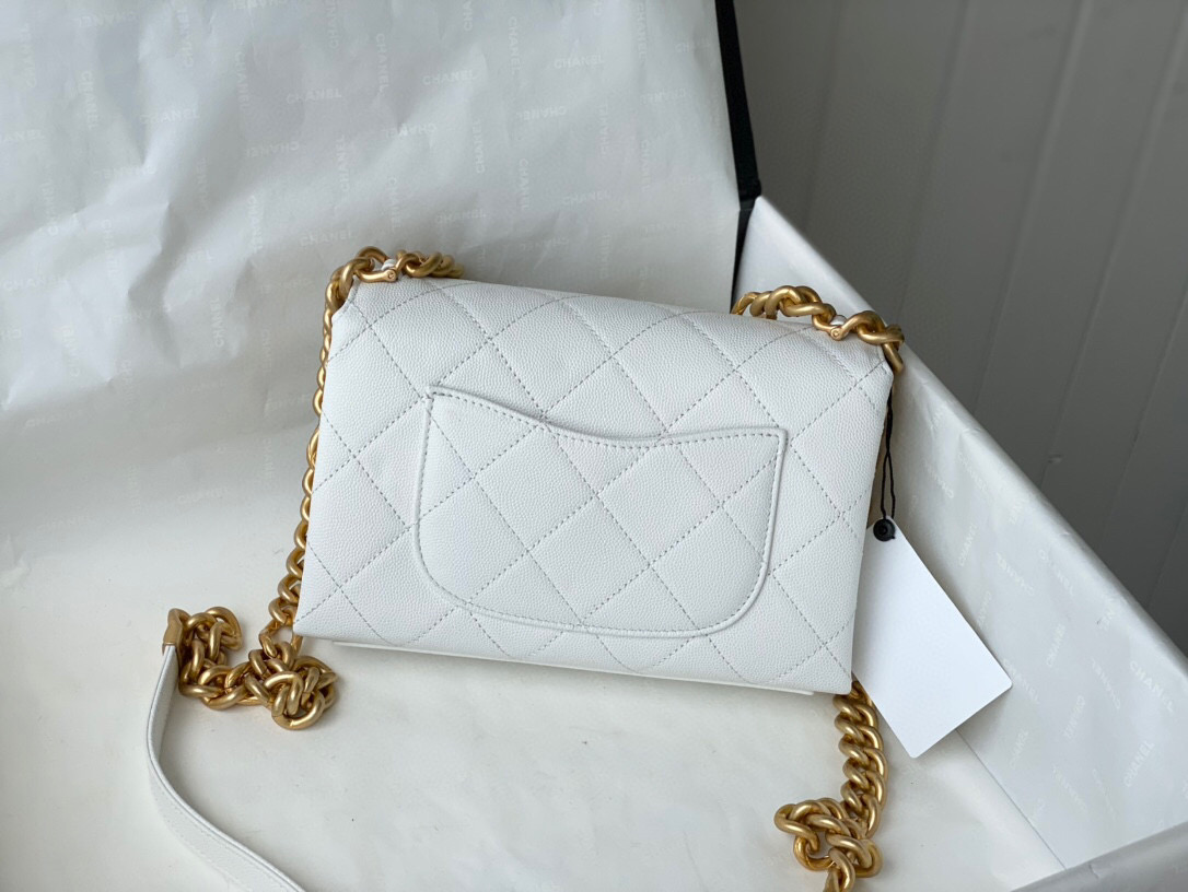 Chanel Grained Calfskin Mini Flap Bag White AS2711