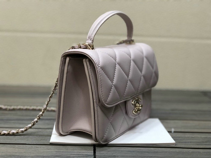 Chanel Small Flap Bag with Top Handle Pink AS2680