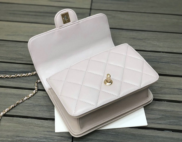 Chanel Small Flap Bag with Top Handle Pink AS2680