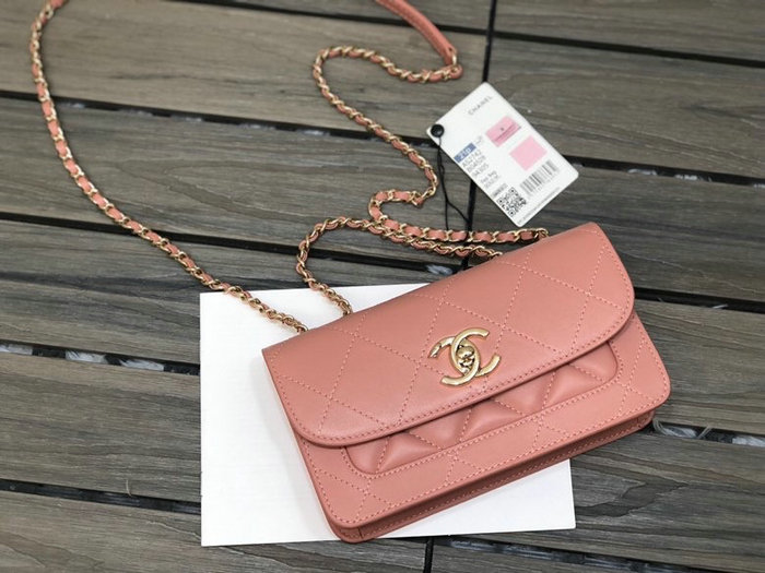 Chanel Small Lambskin Flap Bag Pink AS2742