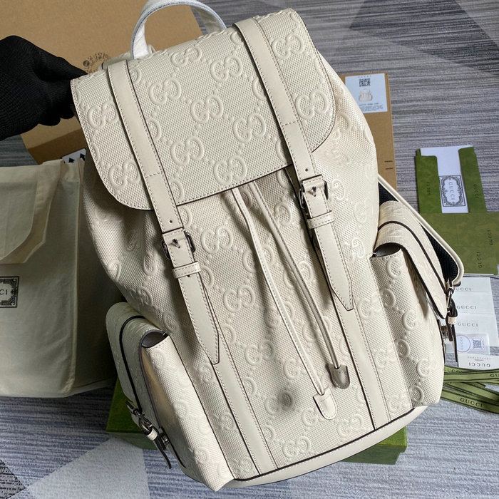 Gucci GG embossed backpack White 625770