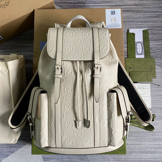 Gucci GG embossed backpack White 625770