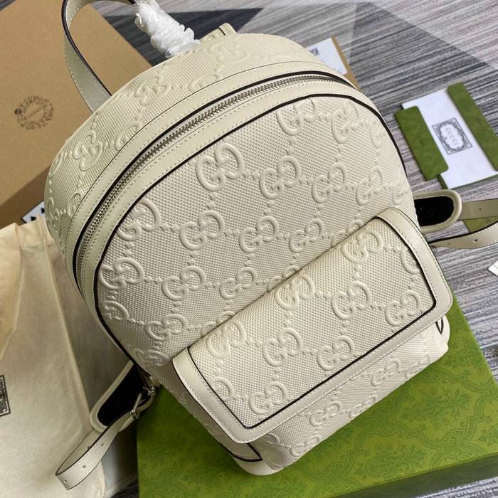 Gucci GG embossed backpack White 658579