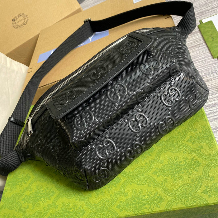 Gucci GG embossed belt bag Black 645093