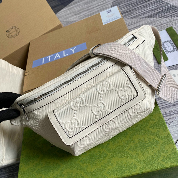 Gucci GG embossed belt bag White 645093