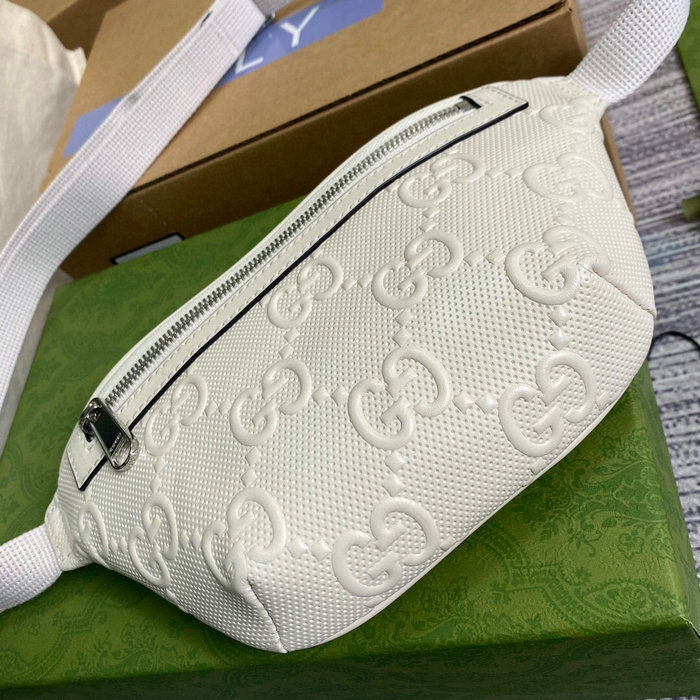 Gucci GG embossed belt bag White 658582