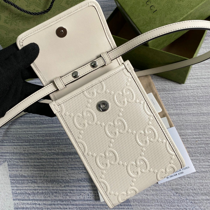 Gucci GG embossed mini bag White 625571