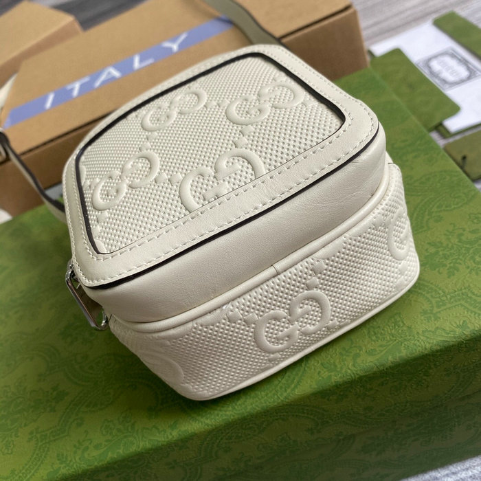 Gucci GG embossed mini bag White 658553