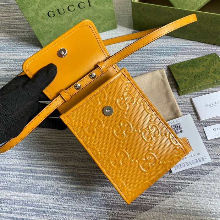 Gucci GG embossed mini bag Yellow 625571