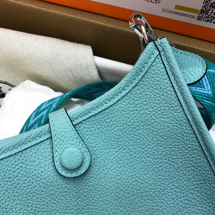 Hermes Togo Leather Mini Evelyne Bag Green H05634