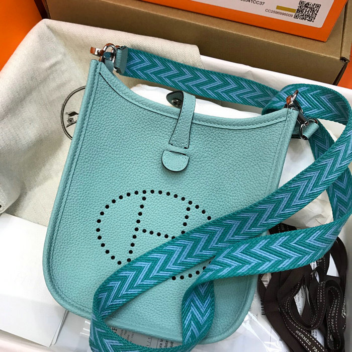 Hermes Togo Leather Mini Evelyne Bag Green H05634