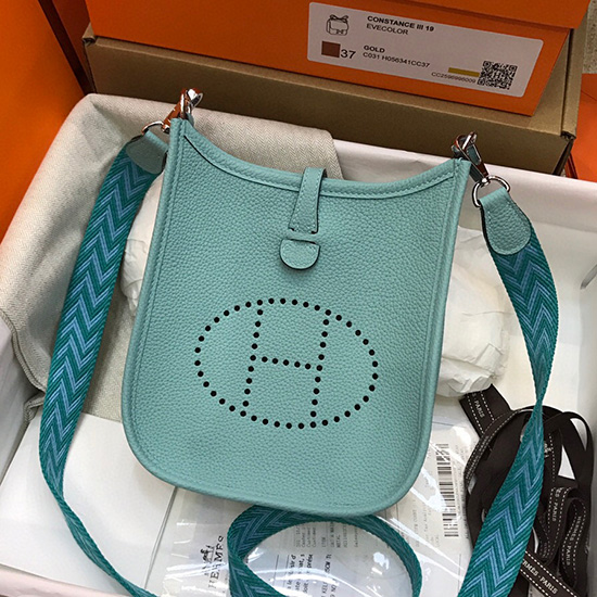 Hermes Togo Leather Mini Evelyne Bag Green H05634