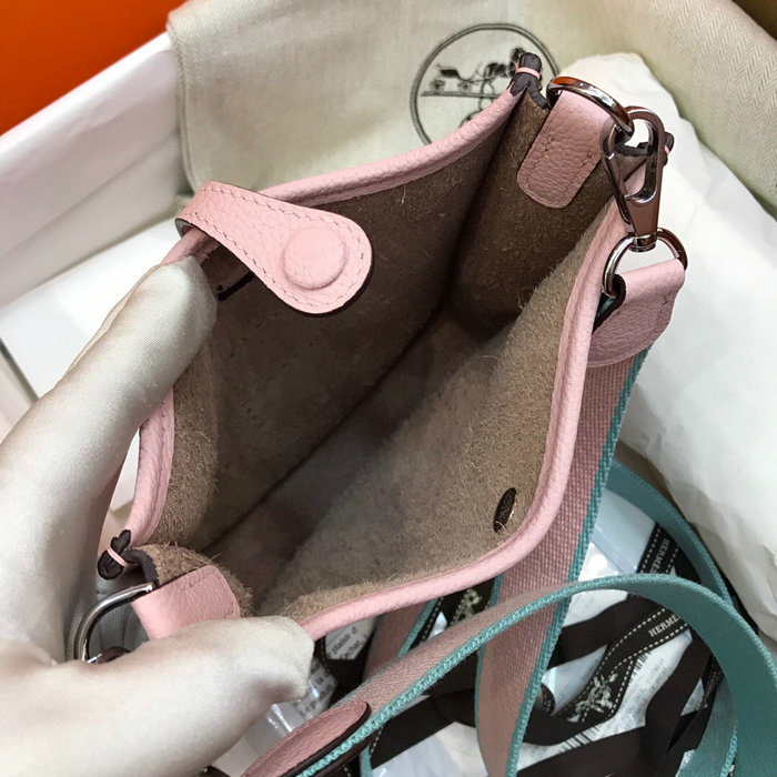 Hermes Togo Leather Mini Evelyne Bag Pink H05634