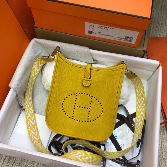 Hermes Togo Leather Mini Evelyne Bag Yellow H05634