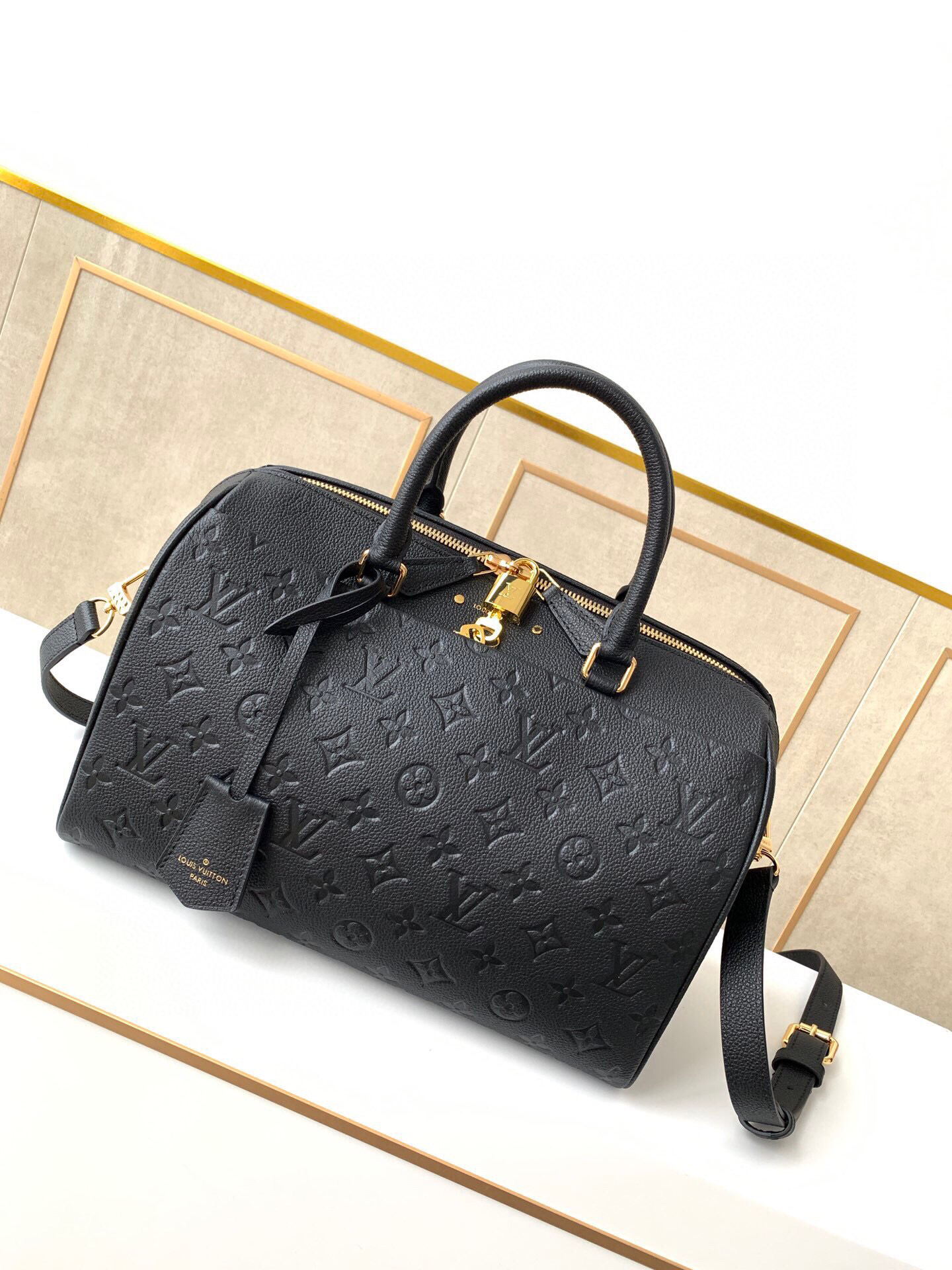 Louis Vuitton Monogram Empreinte Speedy Bandoulier Black M44736
