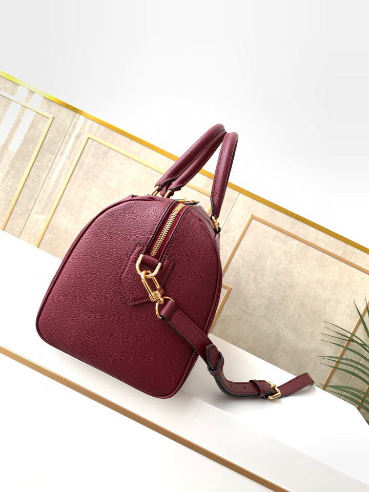 Louis Vuitton Monogram Empreinte Speedy Bandoulier Burgundy M44736