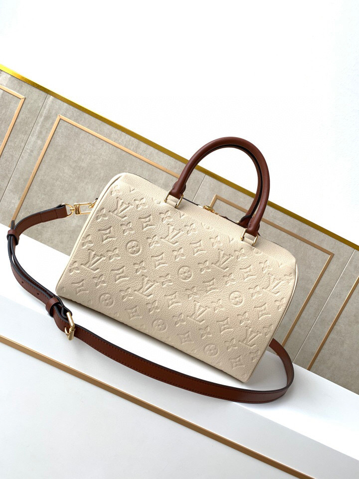 Louis Vuitton Monogram Empreinte Speedy Bandoulier Cream M44736