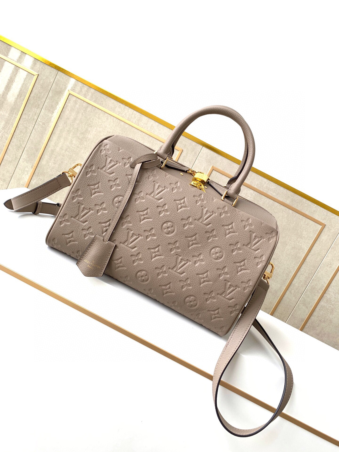 Louis Vuitton Monogram Empreinte Speedy Bandoulier Nude M44736