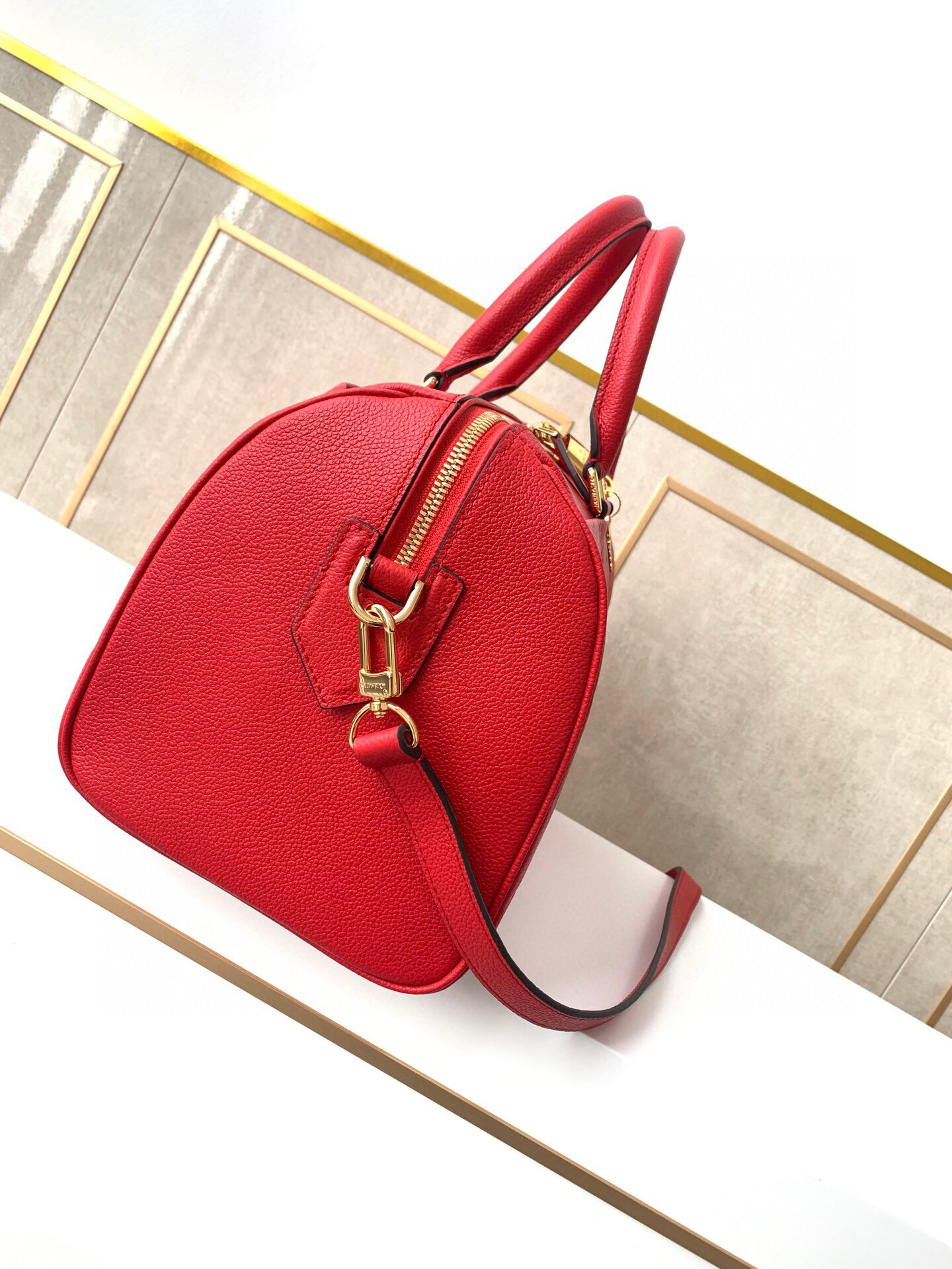 Louis Vuitton Monogram Empreinte Speedy Bandoulier Red M44736