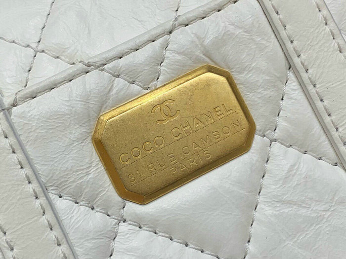Chanel Aged Calfskin Mini Flap Bag White AS2695