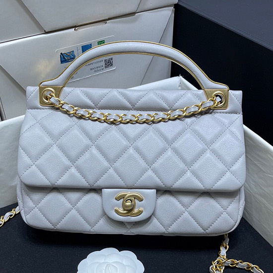 Chanel Calfskin Flap Bag Grey AP2438