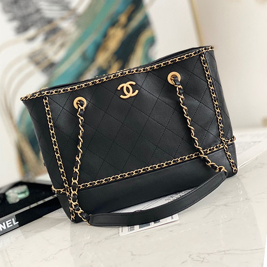 Chanel Calfskin Shopping Bag Black AS2761