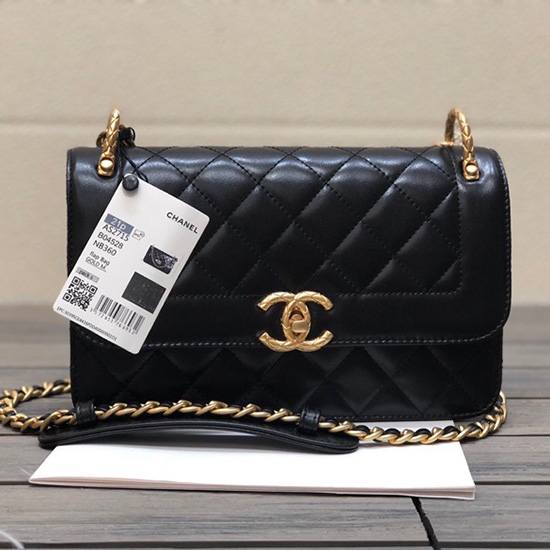 Chanel Calfskin Small Flap Bag Black AS2715