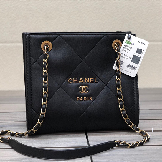 Chanel Calfskin Small Shopping Bag Black AS2750