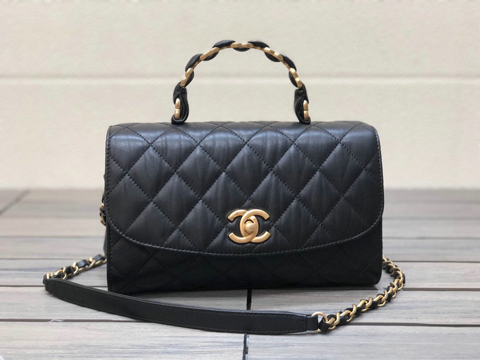 Chanel Flap Bag With Top Handle Black AS2478